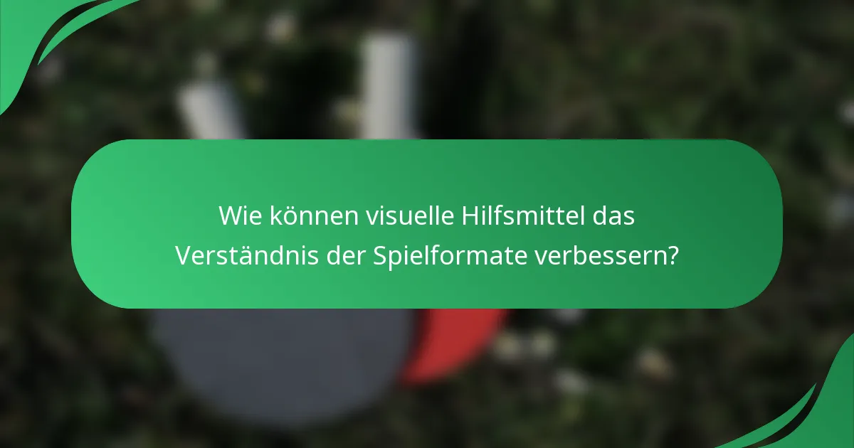 Wie können visuelle Hilfsmittel das Verständnis der Spielformate verbessern?